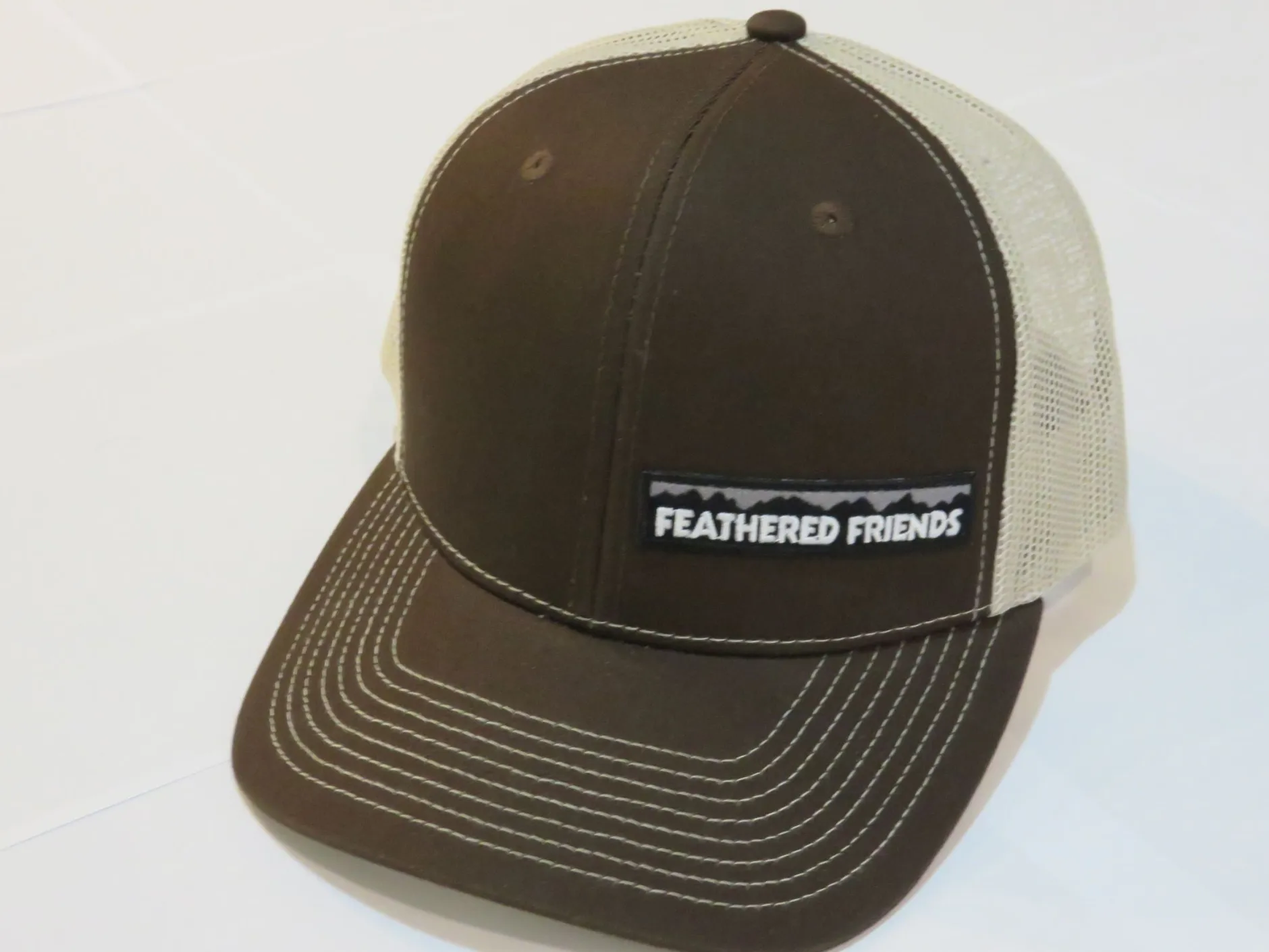 Feathered Friends Pro Style Trucker Offset Mountain Logo Patch Hat
