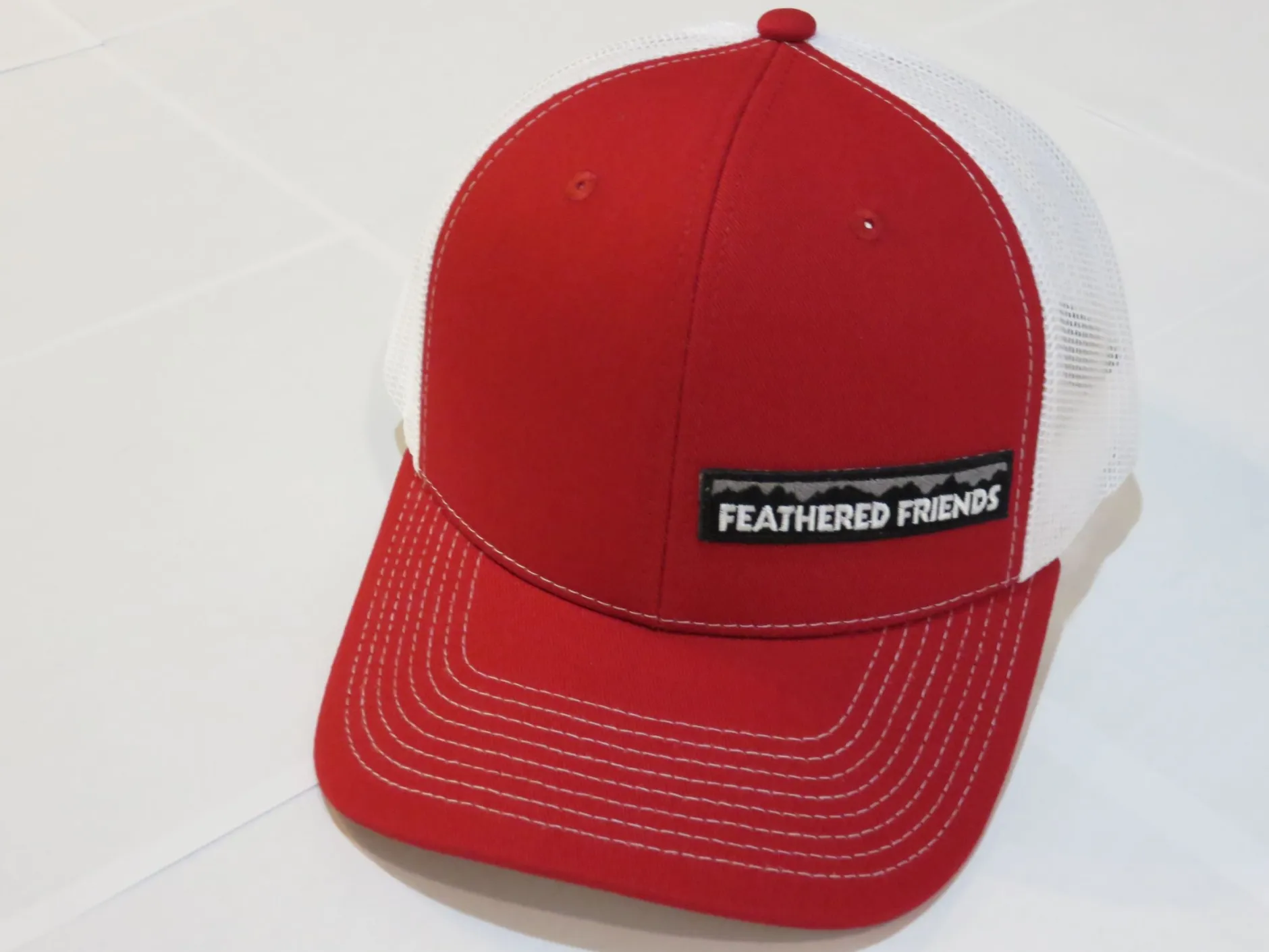 Feathered Friends Pro Style Trucker Offset Mountain Logo Patch Hat